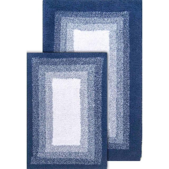 Whitney Ombre Reversible 2 Piece Bath Rug Set Deep Denim - Chesapeake Merchandising Inc.