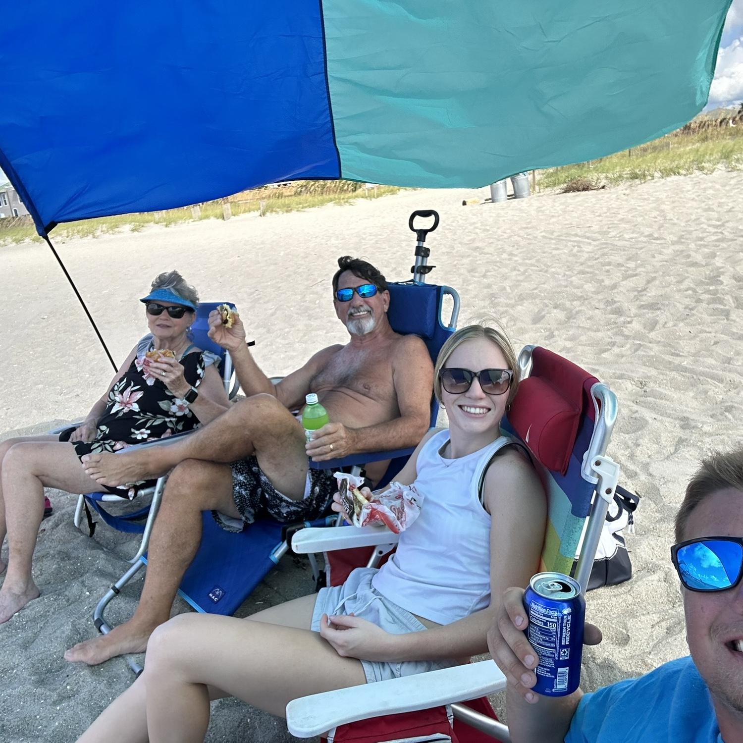 Breakfast on the beach. Holden Beach, NC