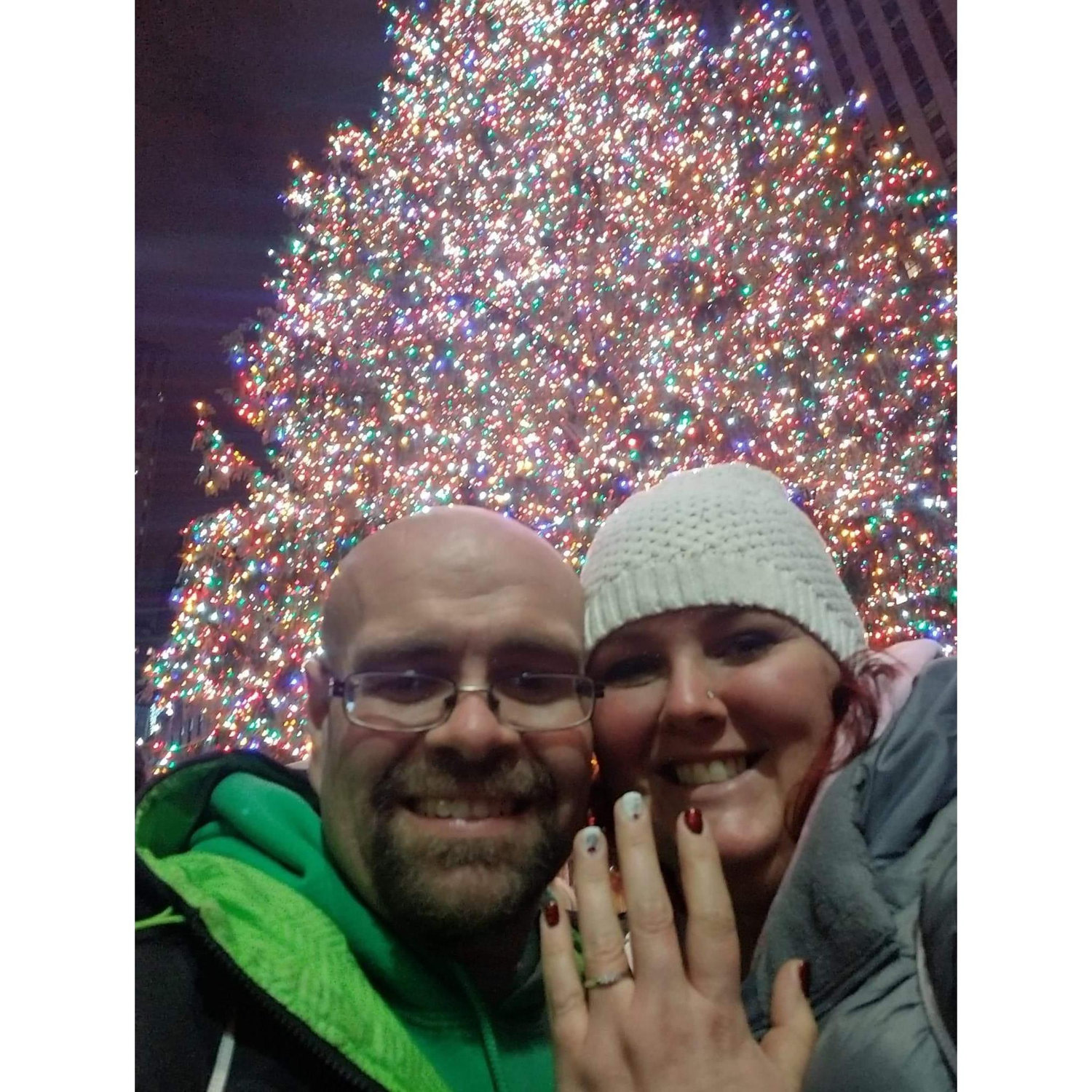 I said "I Do" in Rockefeller Center under the stunning Christmas tree ❤❤
