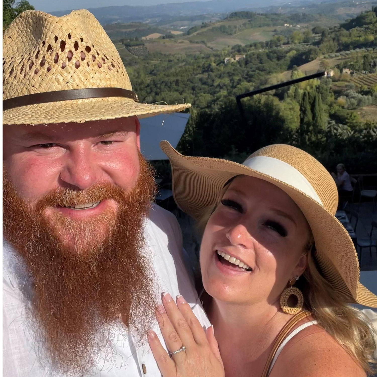 San Gimignano, Tuscany, Italy the day after we got engaged.