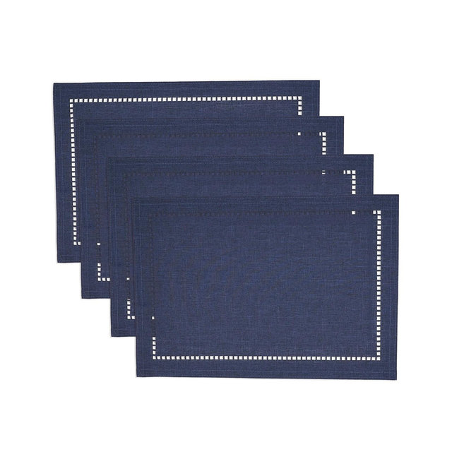 Saro Lifestyle Laser-Cut Hemstitch Placemat, Set of 4