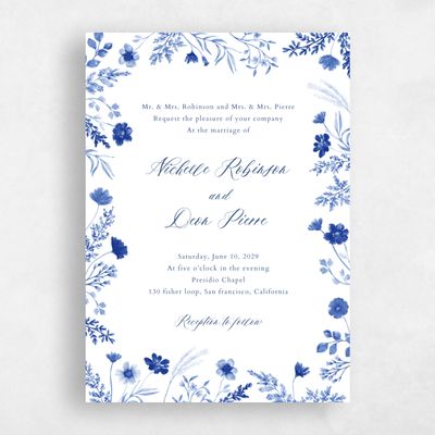 Cobalt, Blue Wedding Invitation - Viva Classic