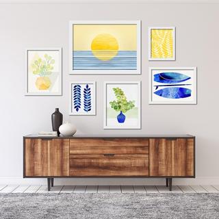 6-Piece Modern Tropical Gallery Art Set