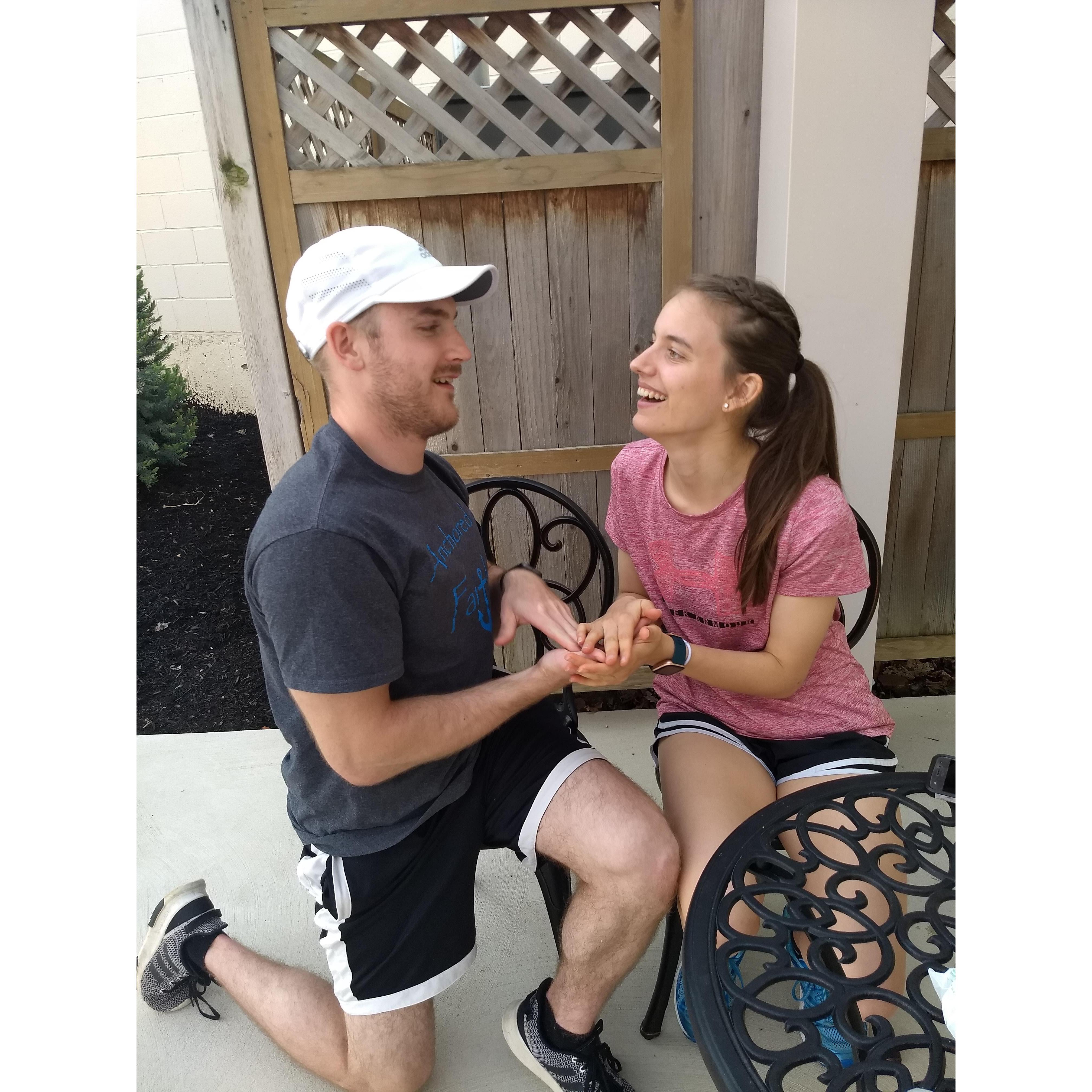 James fake proposing