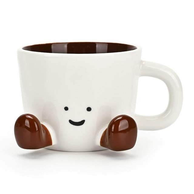 Coffee Mugs,Cute funny Mug For Women, 12.8oz/380ml Unique Ceramic Coffee Tea Cups, Office Mug Gift (chocolate)
