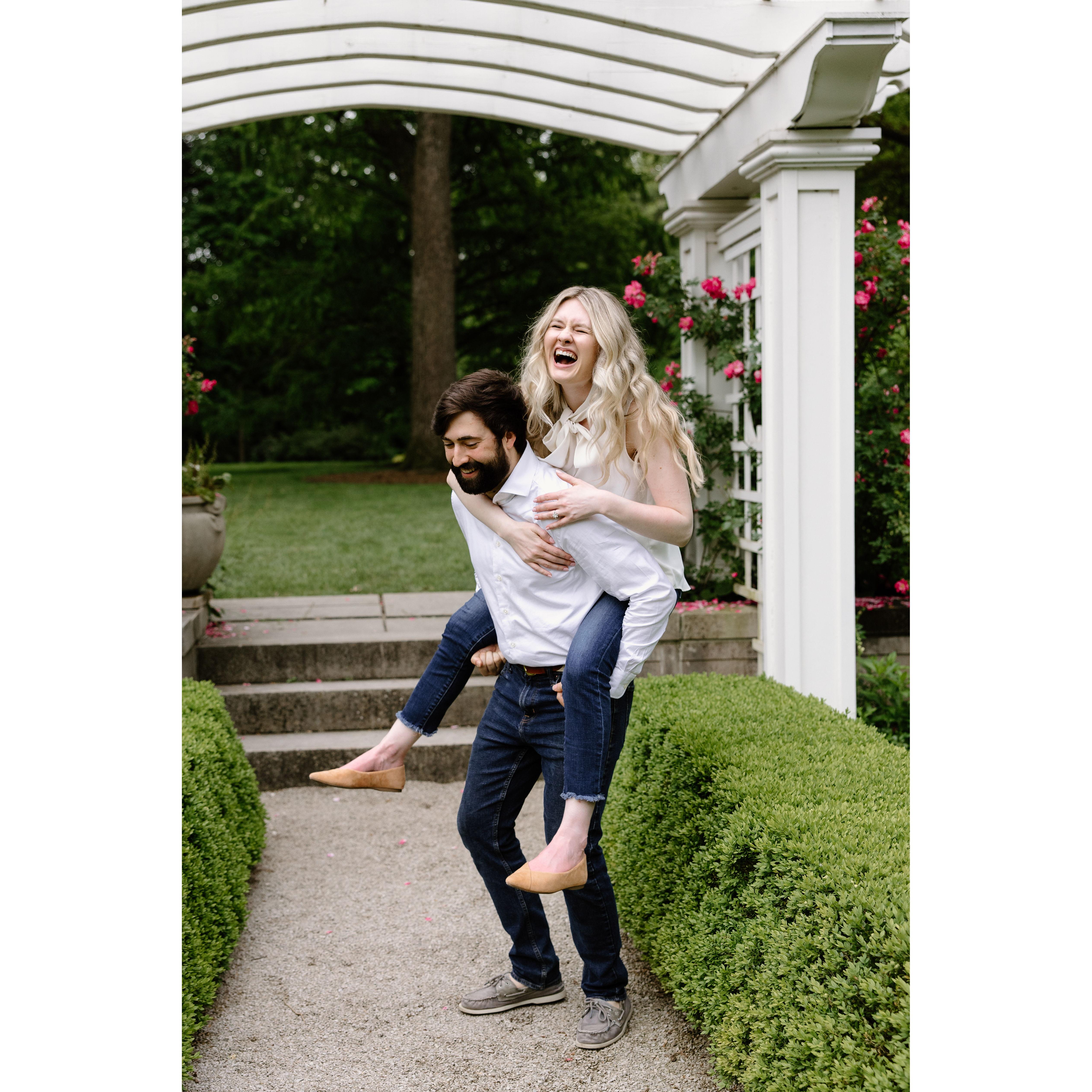 Our engagement photos at Newfields