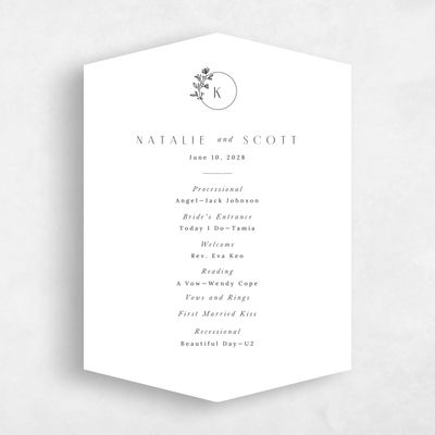 White Diamond Wedding Program - Positano