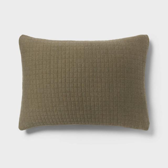Standard Jersey Quilt Sham Dark Olive Green - Threshold™