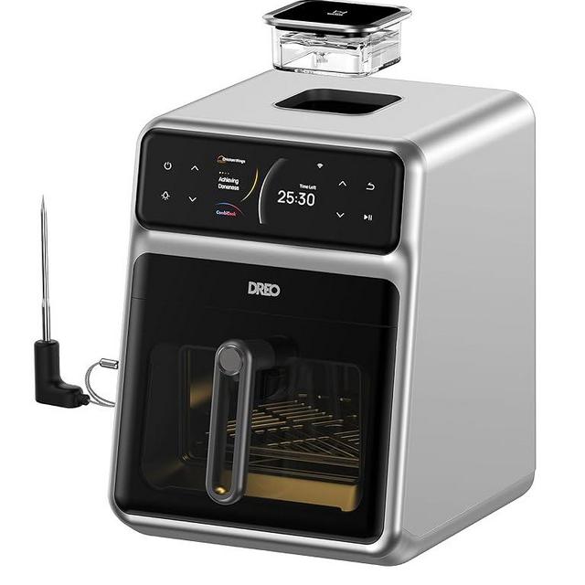 Dreo ChefMaker Combi Fryer, Cook like a pro with just the press of a button, Smart Air Fryer Cooker with Cook probe, Water Atomizer, 3 professional cooking modes, 6 QT