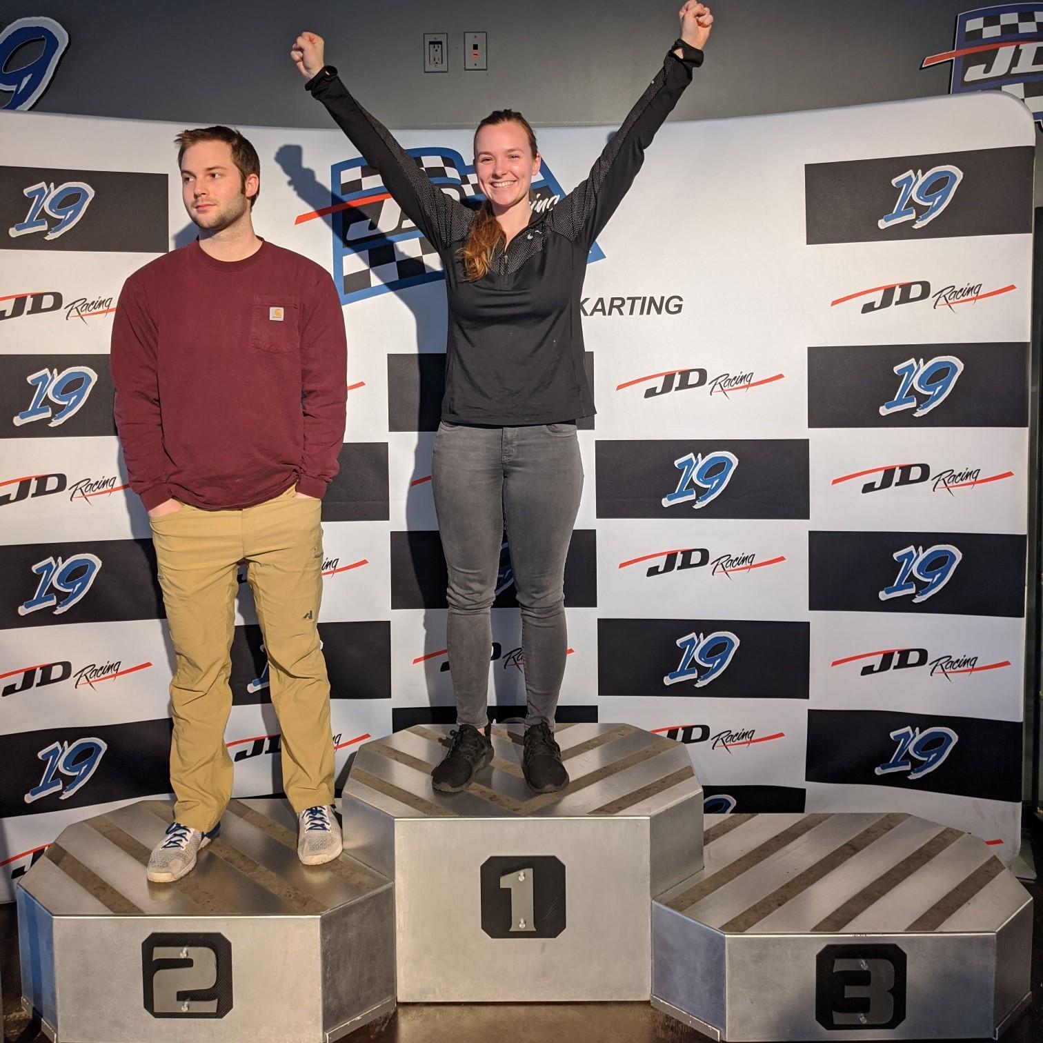 Novi, MI
Josh met his match at racing
Just kidding...this picture is staged, Josh was victorious behind the wheel