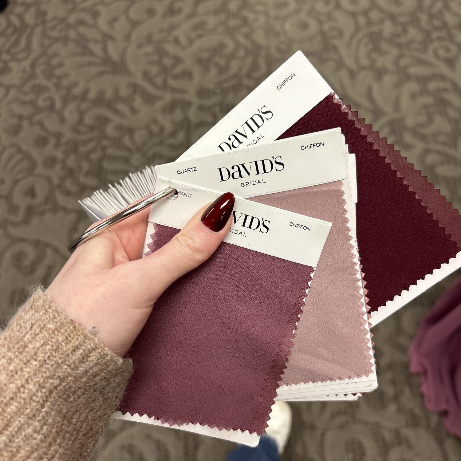See the above shades of mauve for bridesmaids and mothers (Chianti, Quartz, and Wine). Bridesmaids in Chianti and Quartz, and mothers preferably in Wine!