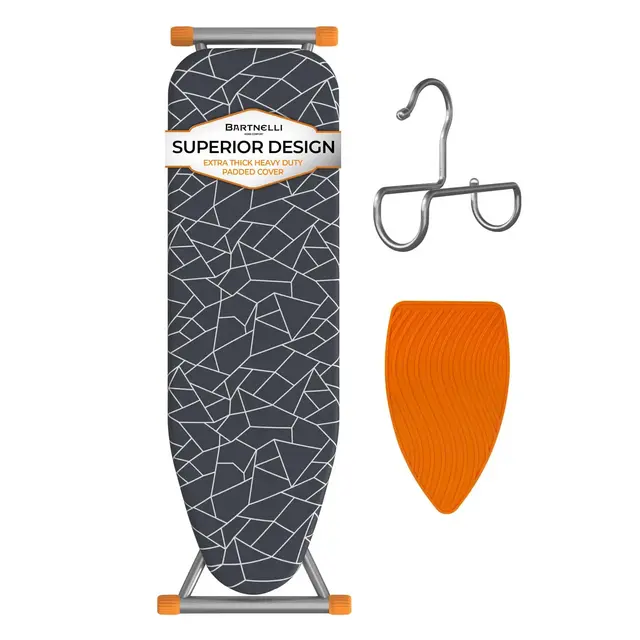 Bartnelli Full Size Ironing Board, 43x13, Adjustable Height, 4-Layer Pad