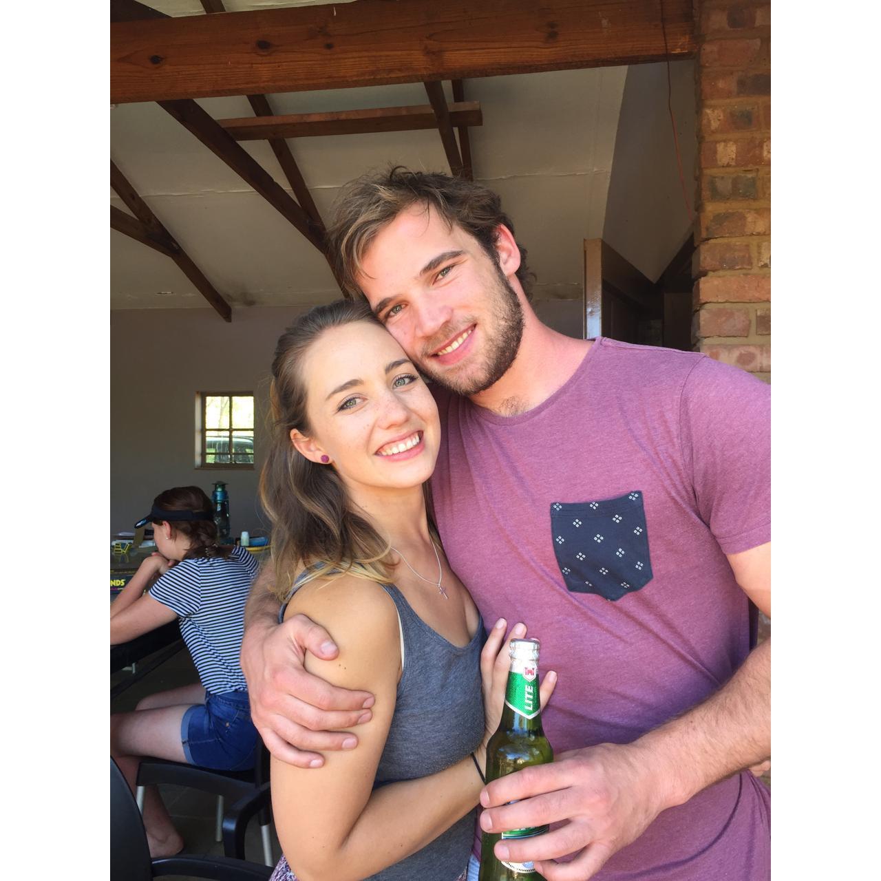 Our very first picture together. Farm weekends with friends.