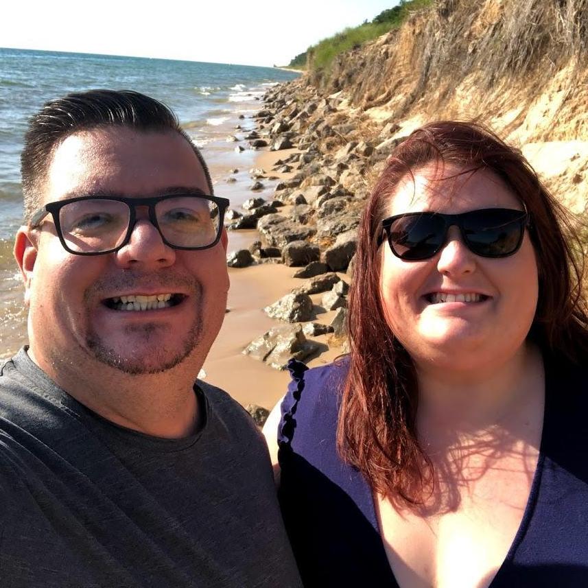 On our favorite Michigan beach.