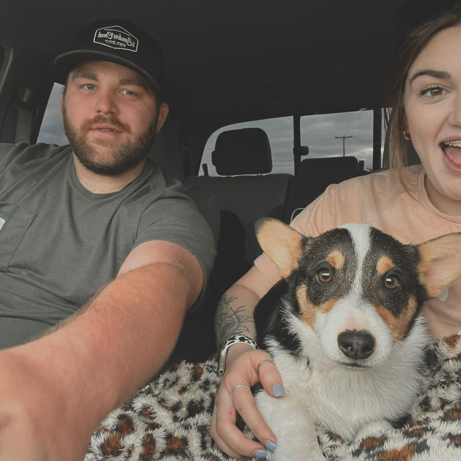 The day we got our first dog
together, Melvin!🐾