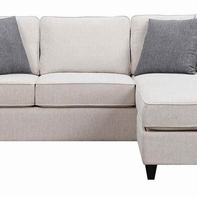 Montgomery Sectional Sofa with Track Arms and Chaise Cream