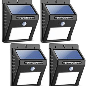 URPOWER Solar Lights 8 LED Wireless Waterproof Motion Sensor Outdoor Light for Patio, Deck, Yard, Garden with Motion Activated Auto On/Off (4-Pack)