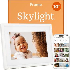 Skylight Digital Picture Frame - WiFi Enabled with Load from Phone Capability, Touch Screen Digital Photo Frame Display - Customizable Gift for Friends and Family - 10 Inch White