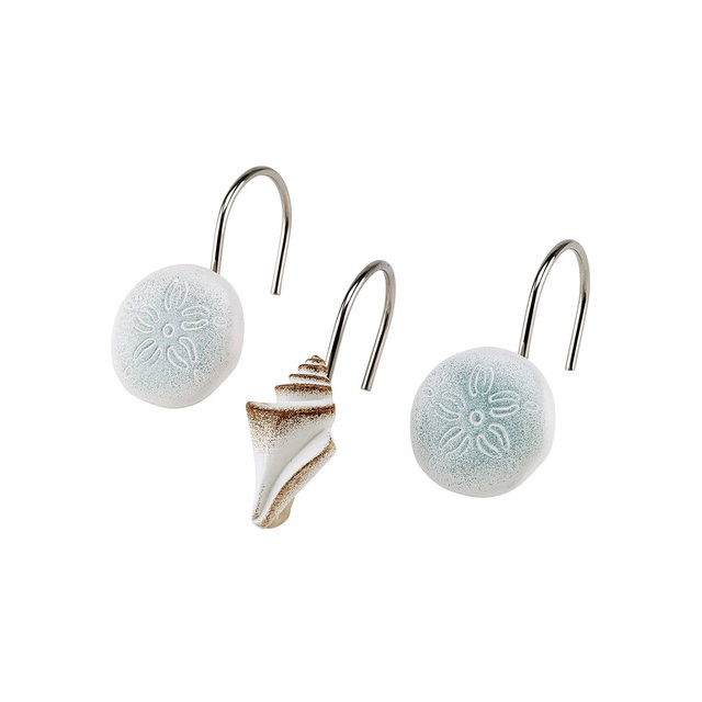 Avanti Farmhouse Shell Textured Resin 12-Pc. Shower Curtain Hooks