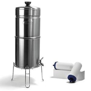 Big+ Gravity Water Tank with Two 7" ProOne® Water Filters (Brushed Finish)