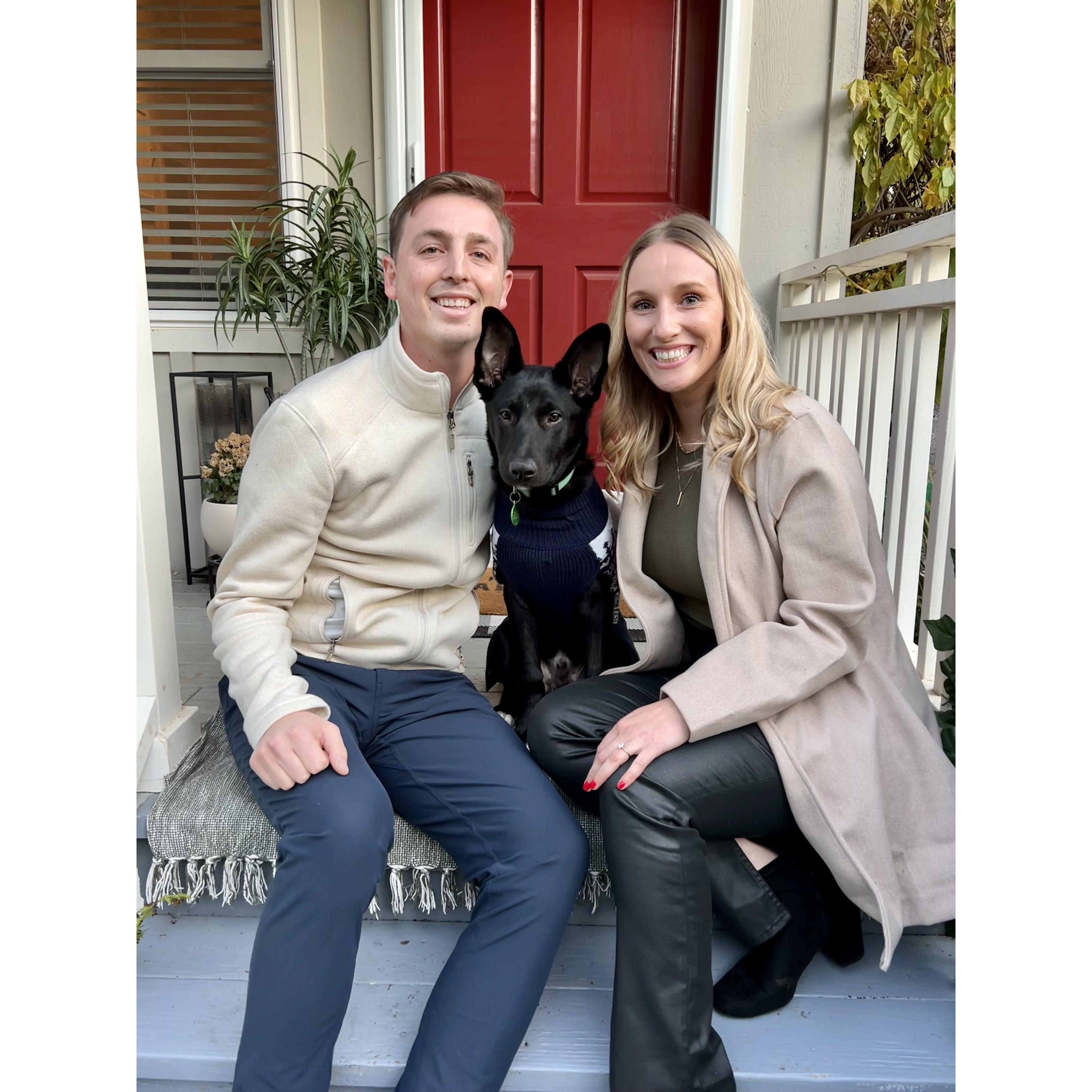 First family Holiday card picture with Bogey