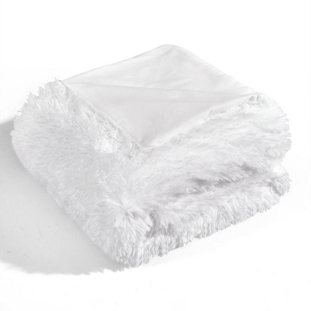 50"x60" Emma Faux Fur Throw Blanket White - Lush Décor