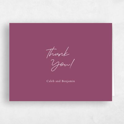 Deep Magenta, Pink Wedding Thank You - Alyeska Landscape