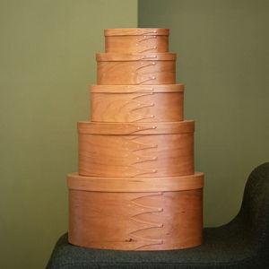 Shaker Oval Boxes- Cherry Natural in sizes #3,#4,#5