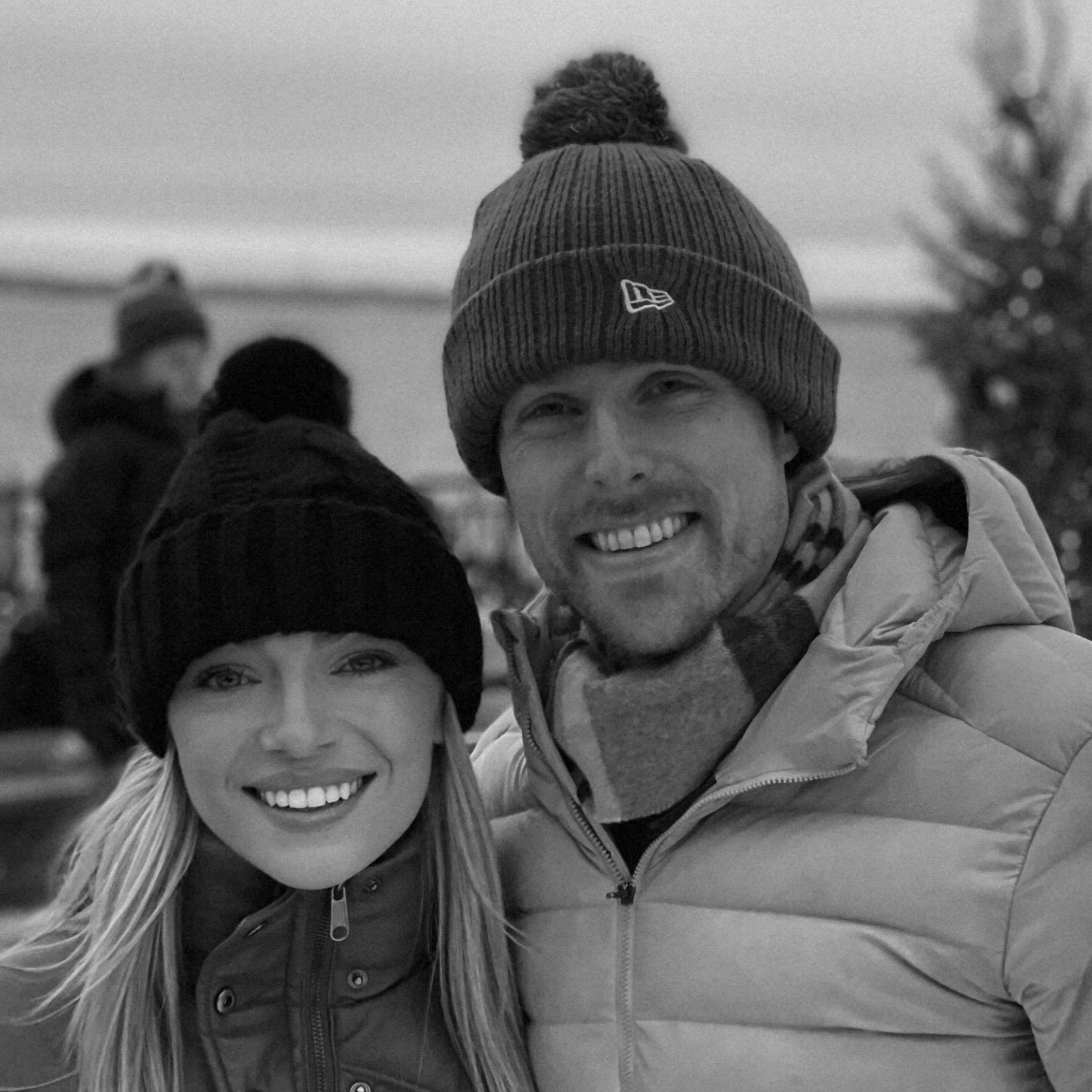 Ice skating at The Edgewater one year before Joe proposed.