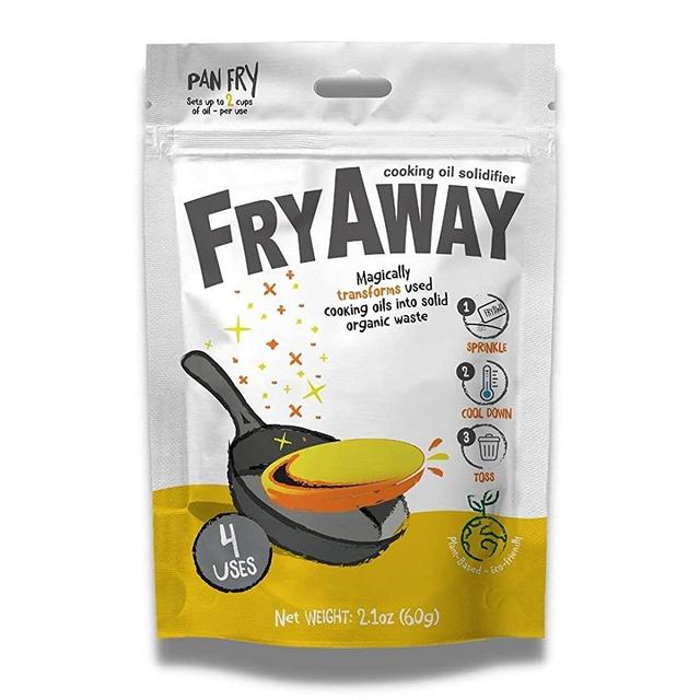 FryAway Pan Fry Waste Cooking Oil Solidifier Powder, 100% Plant-Based Cooking Oil Disposal, Solidifies Up to 2 Cups of Oil per use, (4ct per Package - 8 Cups/2 Liters)
