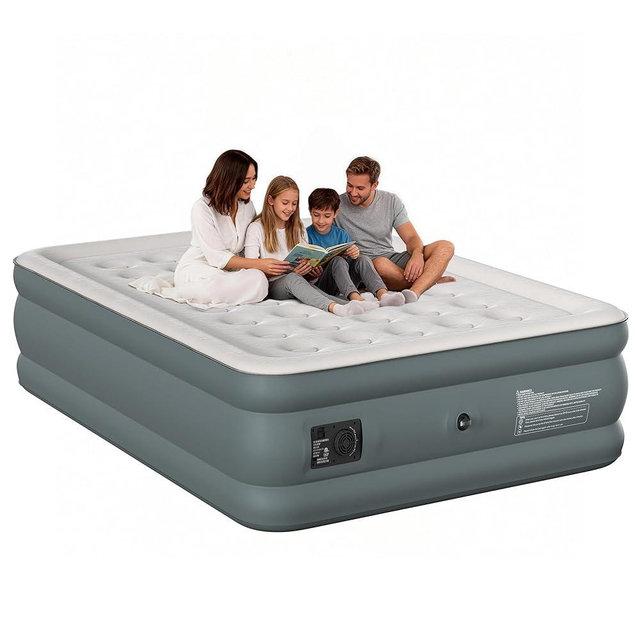 Canpsky Queen Air Mattress with Built-in Pump, 18 Raised Inflatable Air Mattress, 800 lbs Max Honeycomb Comfortable Air Bed with Storage Bag, for Camping, Home and Guest Use