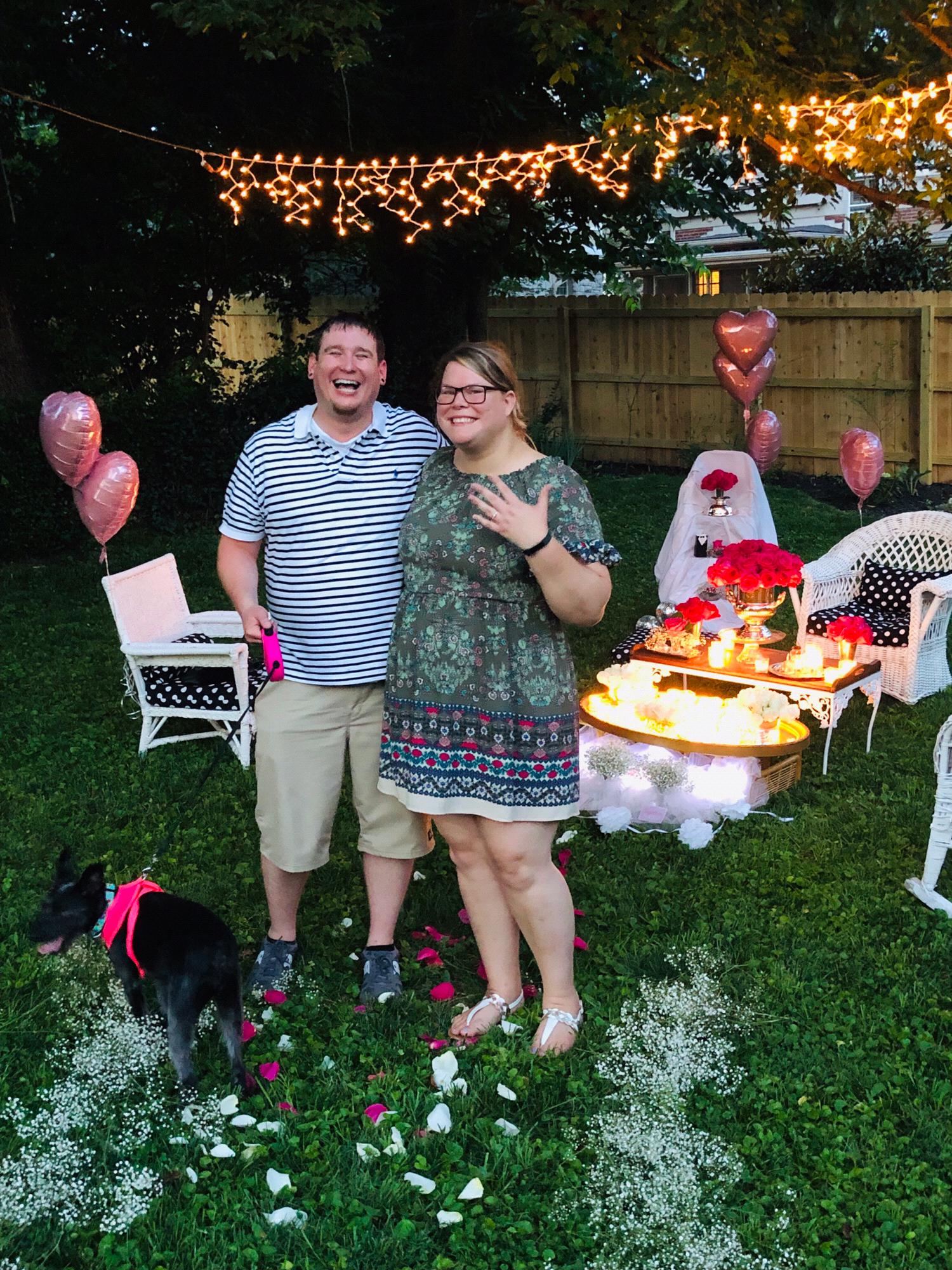 Our first picture as an engaged couple right after the purposal! ❤️ Tristan’s face cracks me up here 😆