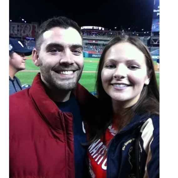 Our first Nationals (the current World Series CHAMPS) game together! Not pictured: Nick's cotton candy mustache.