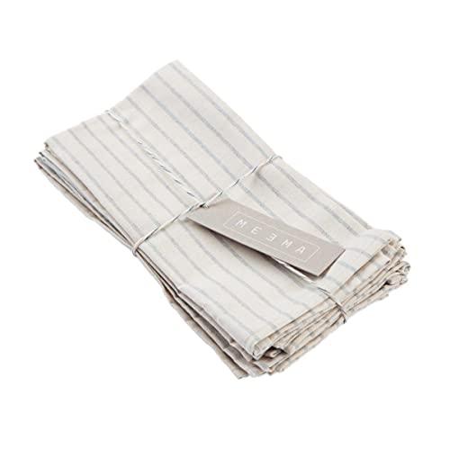 MEEMA Cotton Napkins Fabric Set of 4 | Eco Friendly Napkins Made with Upcycled Denim and Cotton | Natural Napkins | Everyday Cloth Dinner Napkins, Farmhouse Table Style, Cotton