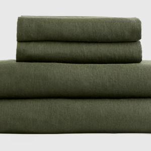 Linen Sheets | Quince in Pine Queen Size