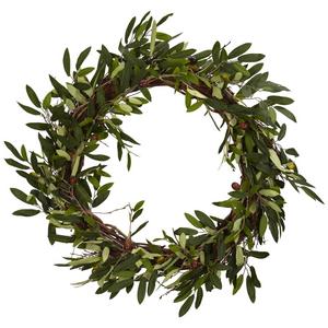 Nearly Natural 4773 Olive Wreath, 20-Inch, Green