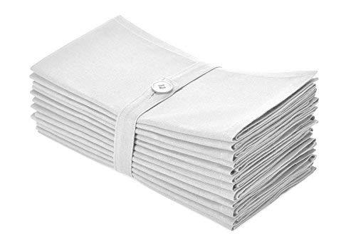 Orient Originals Inc. - Cotton Craft Napkins, 12 Pack Oversized Dinner Napkins 20x20 White, 100% Cotton, Tailored with Mitered corners and a generous hem, Napkins are 38% larger than standard size napkins