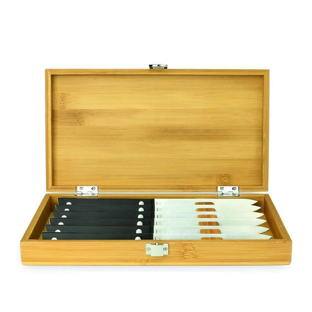 Kai Steak Knife Set, 6 Piece, 5.25" Steak Knives, Handcrafted Japanese Knife Set, Japanese 420J2 Stainless Steel Blades, Full-Tang POM Handles