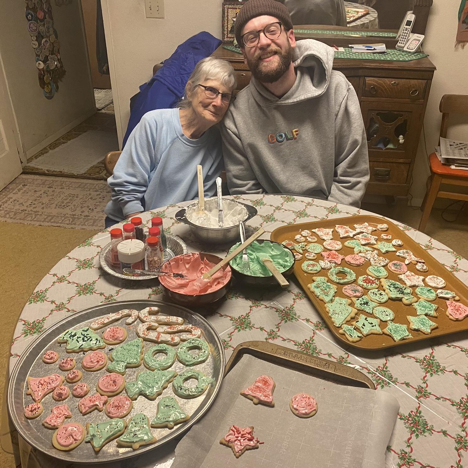 Making Christmas cookies with Aunt Charlotte