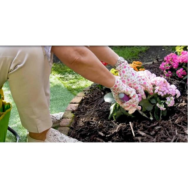 3pk Floral Print Rubber Garden Gloves - Small - Ultimate Innovations