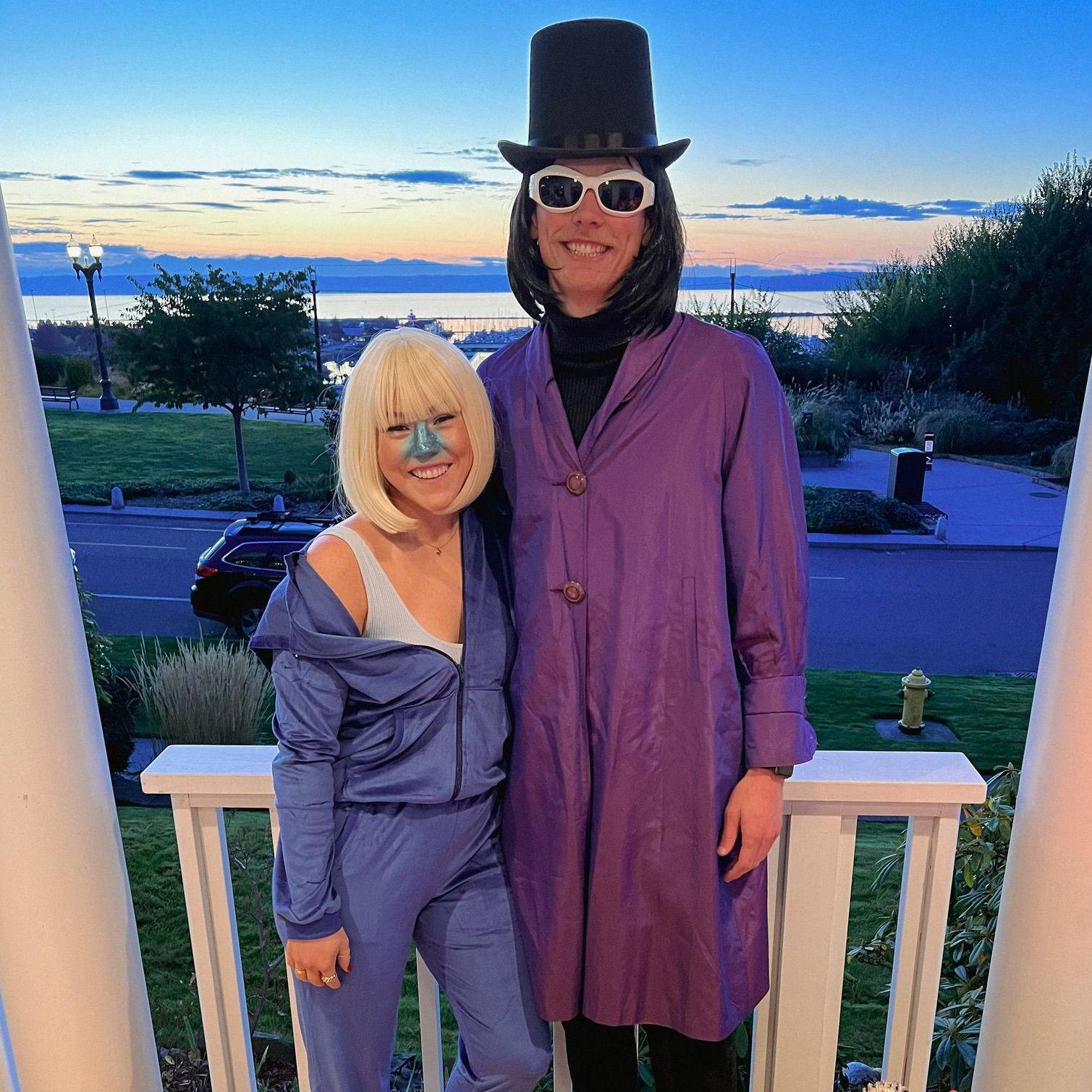 Violet Beauregarde and Willy Wonka