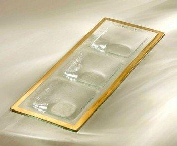 Gold Band Three Section Tray