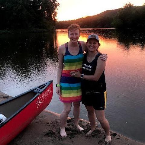 After getting engaged on the Wisconsin River last year!