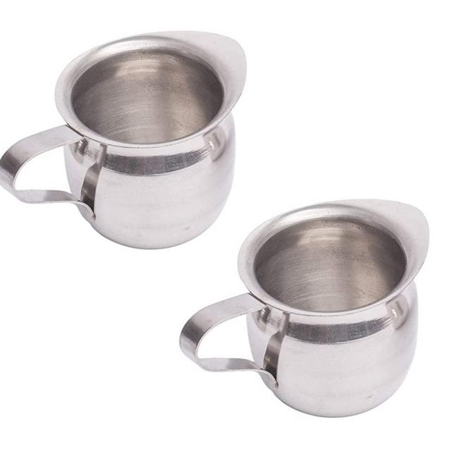 eHomeA2Z Stainless Steel Bell Creamer Espresso Shot Frothing Pitcher Cup Latte Art (2, 5 Oz)
