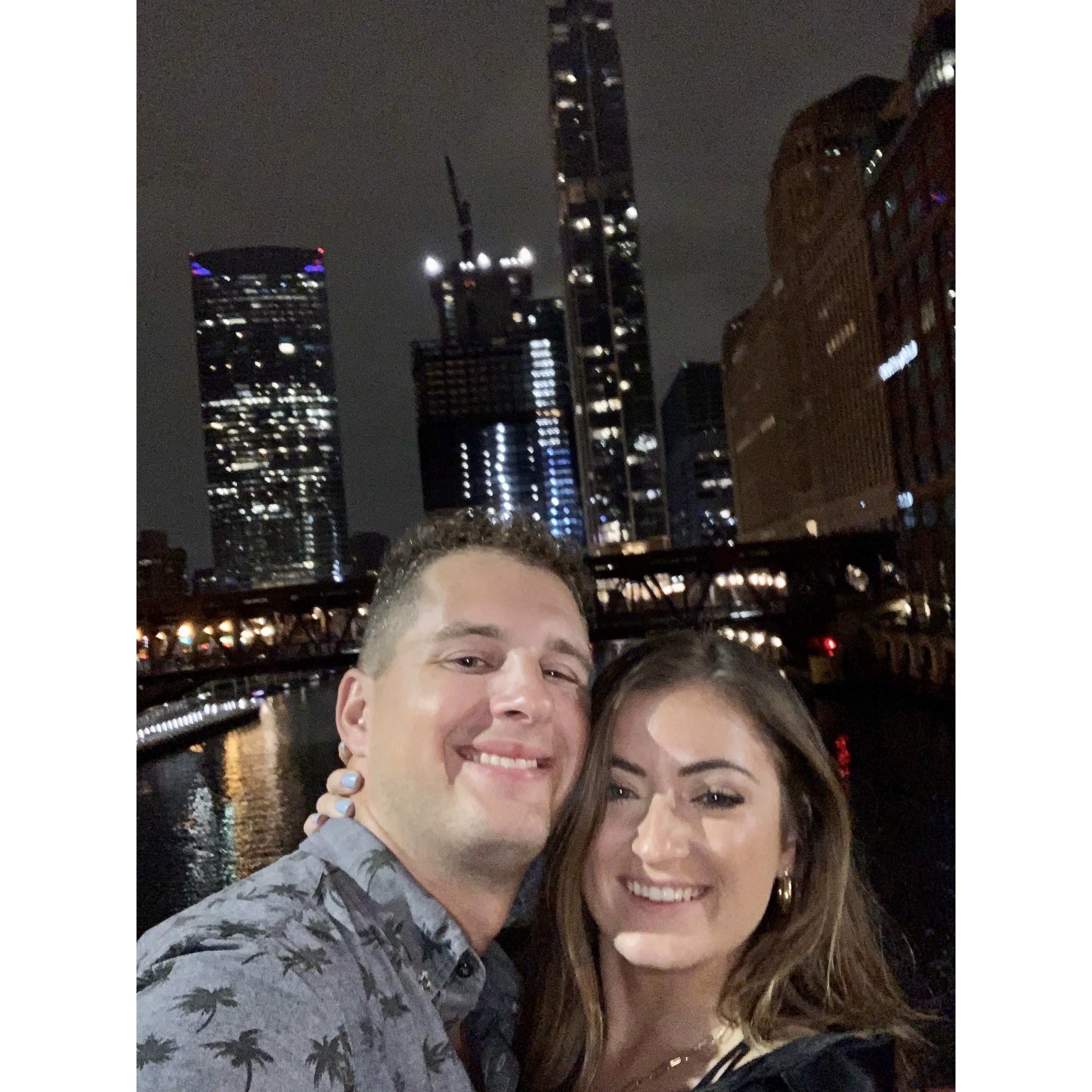 Every time we cross the bridge to our apartment we take a pic at the same spot! Also, the same spot where JJ proposed!