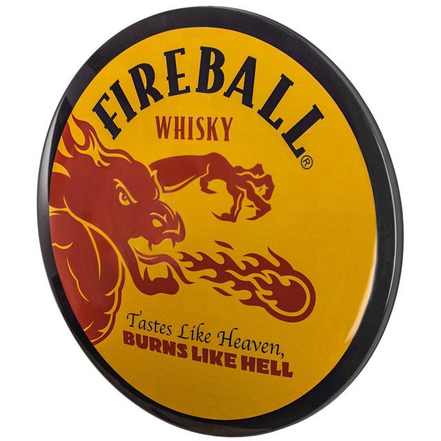 15" x 15" Fireball Whiskey Dome Metal Sign Yellow/Red - American Art Decor