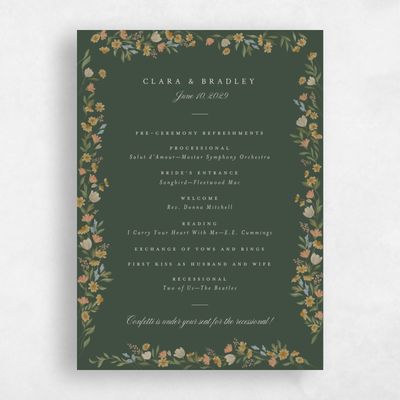 Evergreen Wedding Program - Florentina