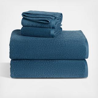 Organic Ribbed 4-Piece Bath Sheet Set