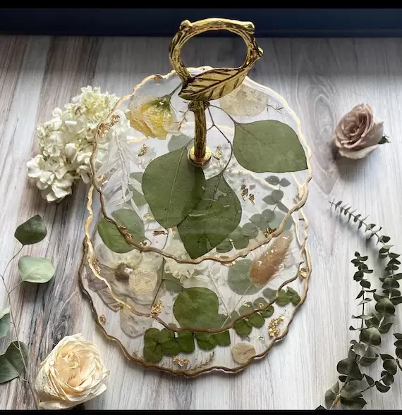 Wedding Bouquet Preservatopn- Floral Bouquet Tiered Cake Stand