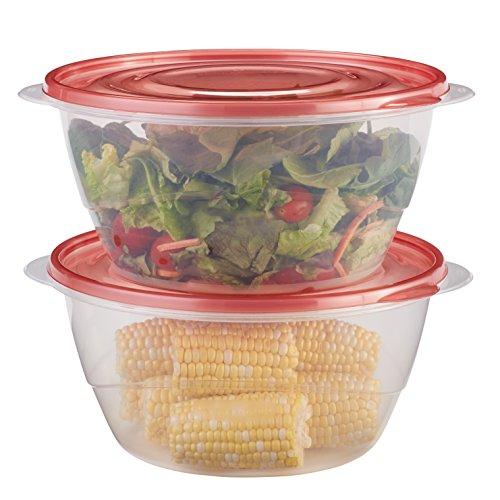 Rubbermaid TakeAlongs Serving Bowl Food Storage Containers, 15.7 Cup, Tint Chili, 2 Count 1953767